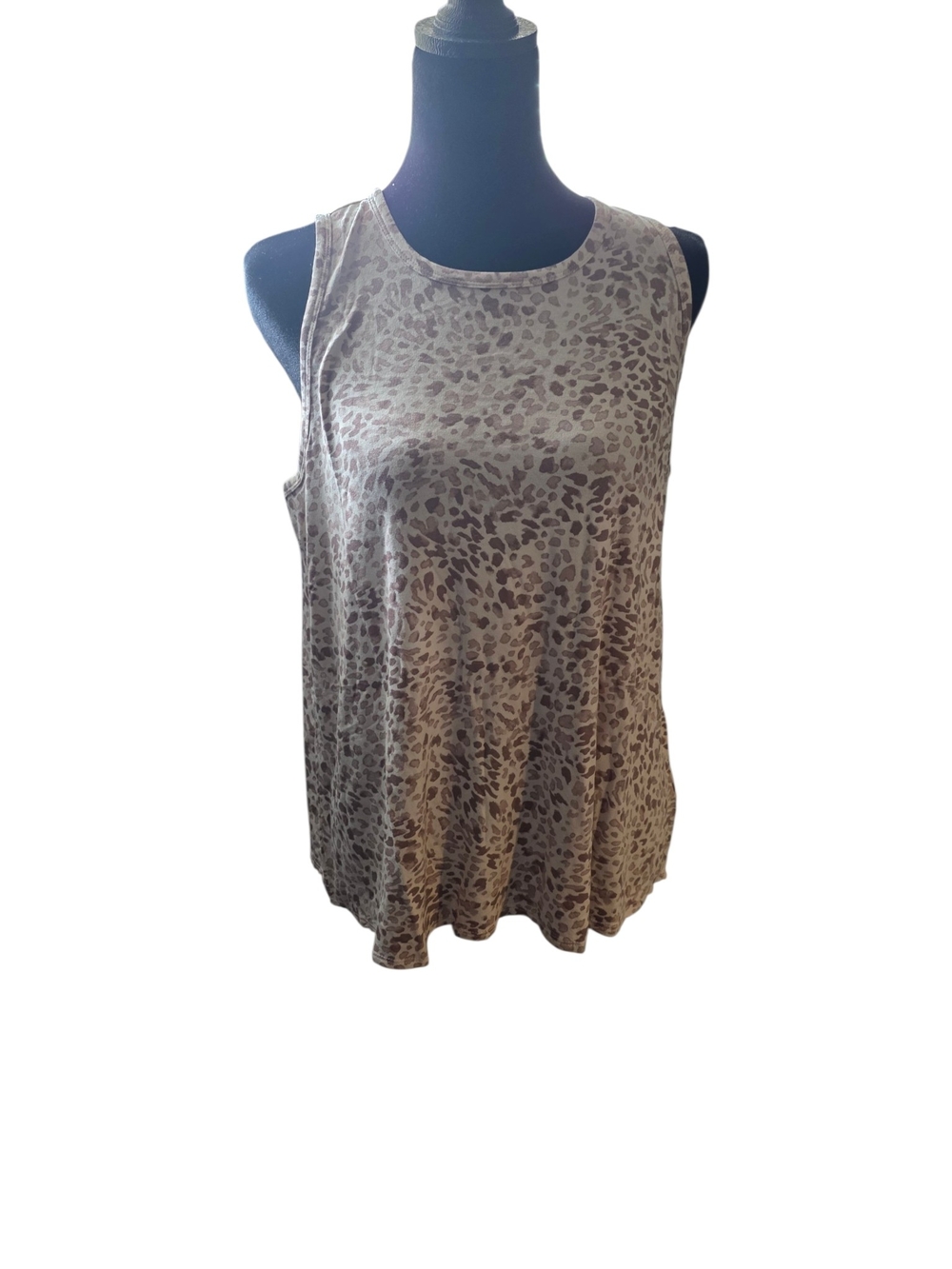 Old Navy Taupe Leopard-Print Sleeveless Tank